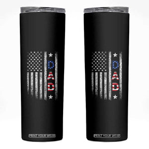 USA Patriotic Dad Skinny Tumbler Father's Day American Flag 4th of July TS14 Black Print Your Wear