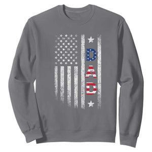 USA Patriotic Dad Sweatshirt Father's Day American Flag 4th of July TS14 Charcoal Print Your Wear