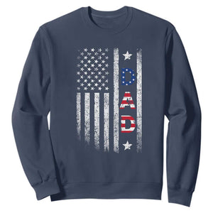 USA Patriotic Dad Sweatshirt Father's Day American Flag 4th of July TS14 Navy Print Your Wear