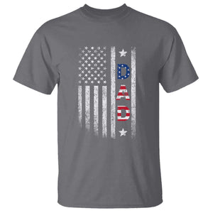 USA Patriotic Dad T Shirt Father's Day American Flag 4th of July TS14 Charcoal Print Your Wear