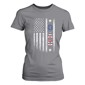 USA Patriotic Dad T Shirt For Women Father's Day American Flag 4th of July TS14 Charcoal Print Your Wear