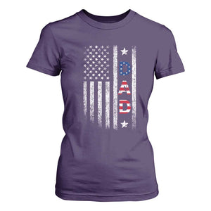 USA Patriotic Dad T Shirt For Women Father's Day American Flag 4th of July TS14 Purple Print Your Wear