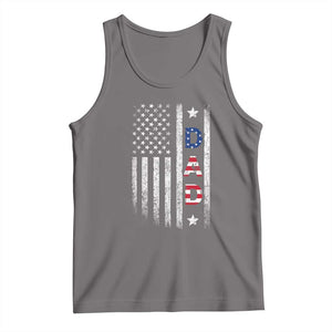 USA Patriotic Dad Tank Top Father's Day American Flag 4th of July TS14 Deep Heather Print Your Wear