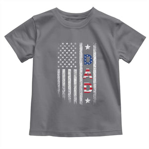 USA Patriotic Dad Toddler T Shirt Father's Day American Flag 4th of July TS14 Charcoal Print Your Wear