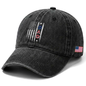 USA Patriotic Dad Washed Cotton Baseball Cap Father's Day American Flag 4th of July TS14 Print Your Wear