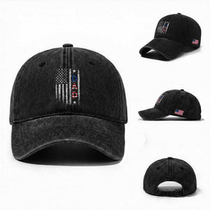 USA Patriotic Dad Washed Cotton Baseball Cap Father's Day American Flag 4th of July TS14 Washed Cap Universal Fit Black Print Your Wear