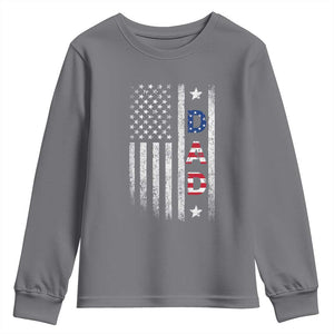 USA Patriotic Dad Youth Sweatshirt Father's Day American Flag 4th of July TS14 Charcoal Print Your Wear