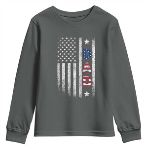 USA Patriotic Dad Youth Sweatshirt Father's Day American Flag 4th of July TS14 Dark Heather Print Your Wear