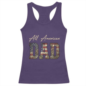 Retro All American Dad Racerback Tank Top 4th of July Father's Day TS14 Purple Print Your Wear