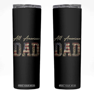 Retro All American Dad Skinny Tumbler 4th of July Father's Day TS14 Black Print Your Wear