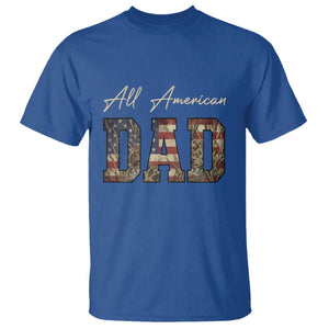 Retro All American Dad T Shirt 4th of July Father's Day TS14 Royal Blue Print Your Wear