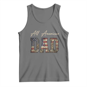Retro All American Dad Tank Top 4th of July Father's Day TS14 Black Heather Print Your Wear