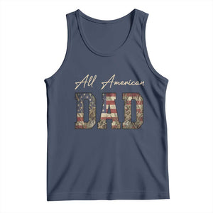 Retro All American Dad Tank Top 4th of July Father's Day TS14 Navy Print Your Wear