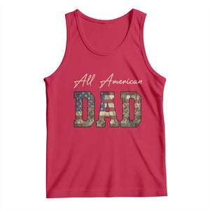 Retro All American Dad Tank Top 4th of July Father's Day TS14 Red Print Your Wear