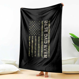 Best Dad Ever Throw Blanket Patriotic USA Flag 4th of July Camo American Flag Camouflage TS14 Print Your Wear