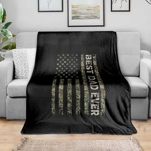 Best Dad Ever Throw Blanket Patriotic USA Flag 4th of July Camo American Flag Camouflage TS14 Print Your Wear