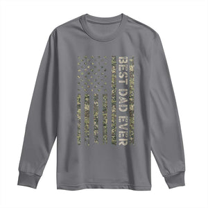 Best Dad Ever Long Sleeve Shirt Patriotic USA Flag 4th of July Camo American Flag Camouflage TS14 Charcoal Print Your Wear