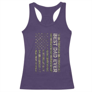 Best Dad Ever Racerback Tank Top Patriotic USA Flag 4th of July Camo American Flag Camouflage TS14 Purple Print Your Wear
