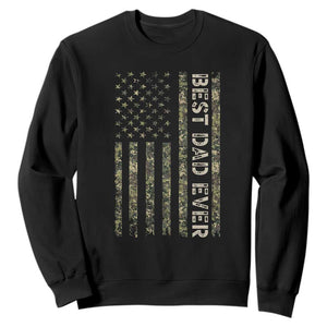 Best Dad Ever Sweatshirt Patriotic USA Flag 4th of July Camo American Flag Camouflage TS14 Black Print Your Wear