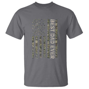 Best Dad Ever T Shirt Patriotic USA Flag 4th of July Camo American Flag Camouflage TS14 Charcoal Print Your Wear
