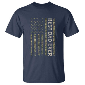 Best Dad Ever T Shirt Patriotic USA Flag 4th of July Camo American Flag Camouflage TS14 Navy Print Your Wear