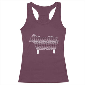 Found Minimalist Sheep Racerback Tank Top Christian Psalm 23 Lamb