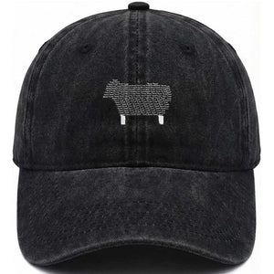 Found Minimalist Sheep Washed Cotton Baseball Cap Christian Psalm 23 Lamb