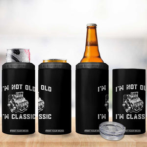 I'm Not Old I'm Classic 4 in 1 Can Cooler Tumbler Flathead V8 Engine Silhouette