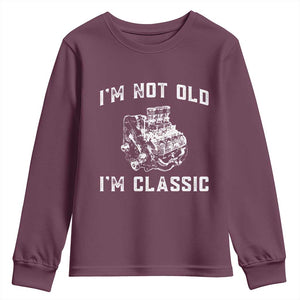 I'm Not Old I'm Classic Youth Sweatshirt Flathead V8 Engine Silhouette