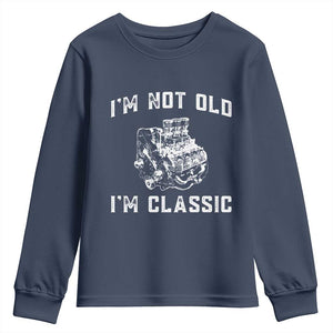 I'm Not Old I'm Classic Youth Sweatshirt Flathead V8 Engine Silhouette