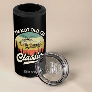 I'm Not Old I'm Classic 4 in 1 Can Cooler Tumbler Retro Sports Car Euro Classic