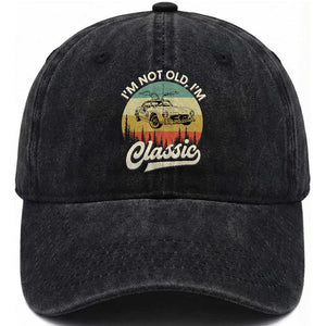 I'm Not Old I'm Classic Washed Cotton Baseball Cap Retro Sports Car Euro Classic