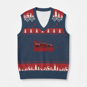 Supercar Exotic Italian Sports Car Graphic V-Neck Knit Sweater Vest