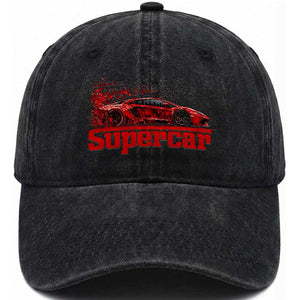 Supercar Exotic Italian Sports Car Graphic Washed Cotton Baseball Cap