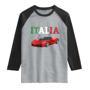 Fun Italian Exotic Supercar Raglan Shirt