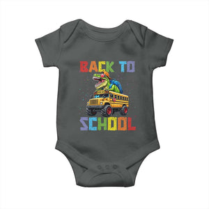Bruh We Back Baby Onesie Funny Dinosaur Back To School Dinosaur