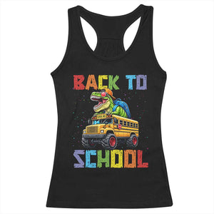 Bruh We Back Racerback Tank Top Funny Dinosaur Back To School Dinosaur