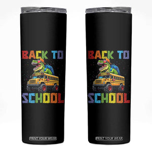Bruh We Back Skinny Tumbler Funny Dinosaur Back To School Dinosaur