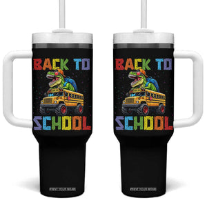 Bruh We Back Tumbler With Handle Funny Dinosaur Back To School Dinosaur