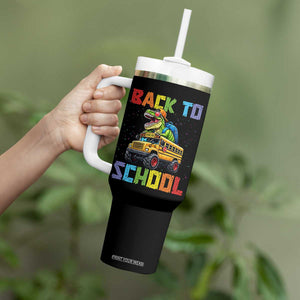 Bruh We Back Tumbler With Handle Funny Dinosaur Back To School Dinosaur