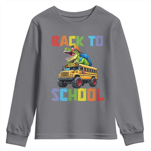 Bruh We Back Youth Sweatshirt Funny Dinosaur Back To School Dinosaur