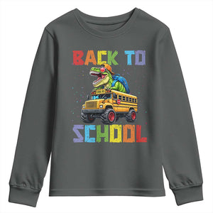 Bruh We Back Youth Sweatshirt Funny Dinosaur Back To School Dinosaur