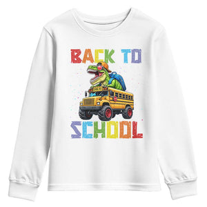 Bruh We Back Youth Sweatshirt Funny Dinosaur Back To School Dinosaur