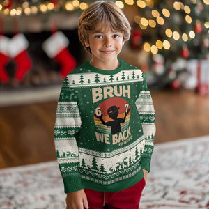 Bruh We Back Ugly Christmas Sweater Back to School 5th Grade 6 7 First Day School