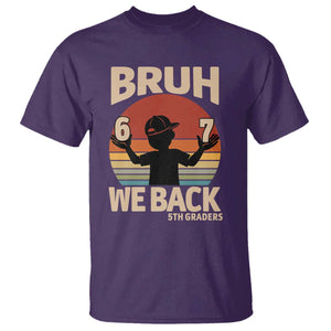 Bruh We Back T Shirt Back to School 5th Grade 6 7 First Day School