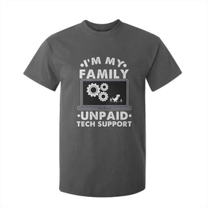 I Am My Familys Unpaid Tech Support T Shirt For Kid Funny Computer IT Nerd Humor TS14 Dark Heather Print Your Wear