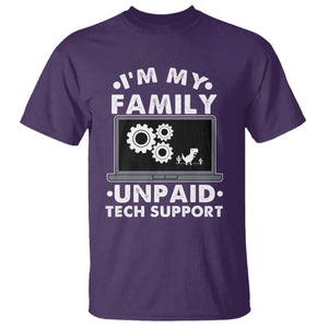 I Am My Familys Unpaid Tech Support T Shirt Funny Computer IT Nerd Humor TS14 Purple Print Your Wear