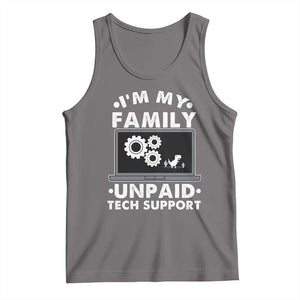I Am My Familys Unpaid Tech Support Tank Top Funny Computer IT Nerd Humor TS14 Deep Heather Print Your Wear
