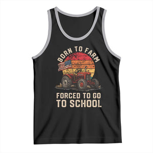 Funny Farmer Tractor Tank Top Born To Farmer Forced To Go To School TS14 Black Athletic Heather Print Your Wear