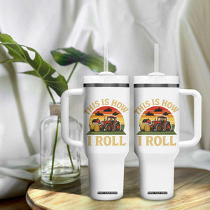 Funny Farming Tractor Tumbler With Handle This Is How I Roll Farmer TS14 Print Your Wear